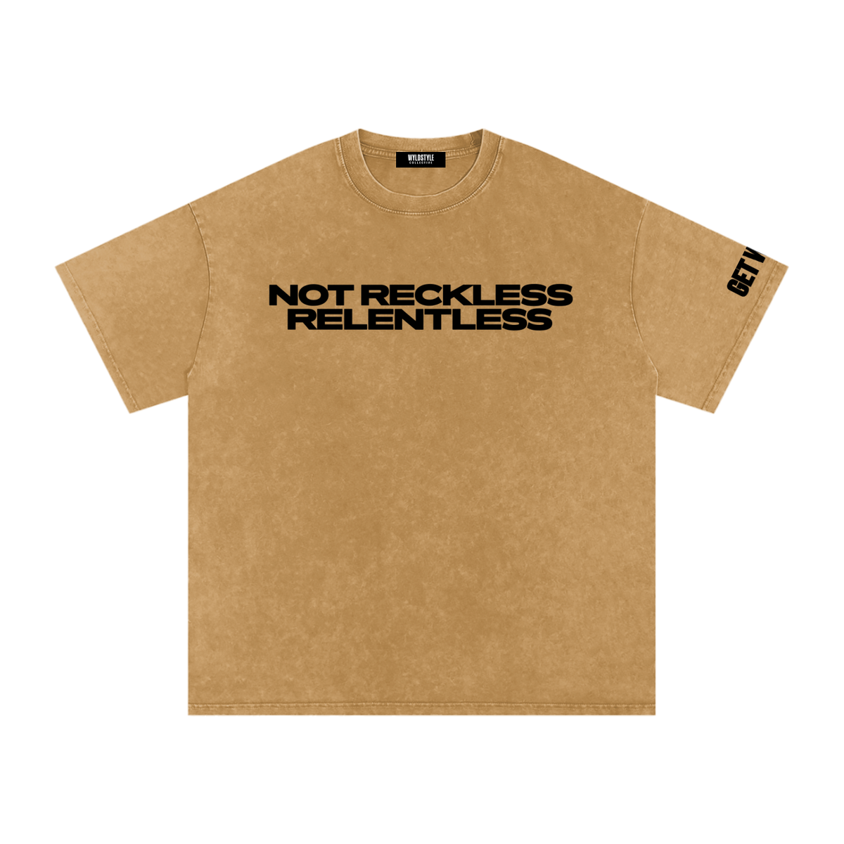 Not Reckless Relentless - Snow Washed Oversized Cotton T-Shirt