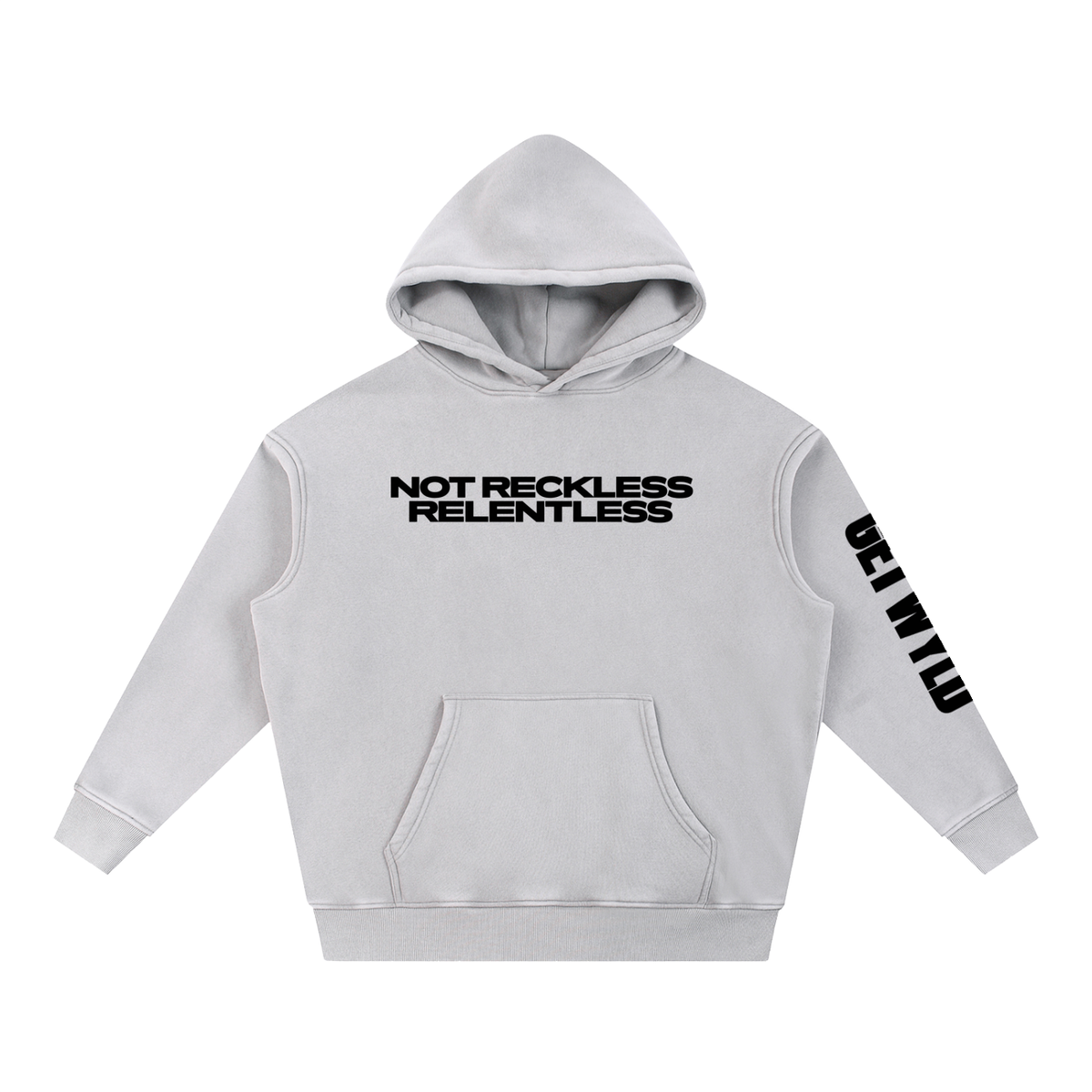 Not Reckless Relentless - Snow Wash Fleece Oversize Hoodie