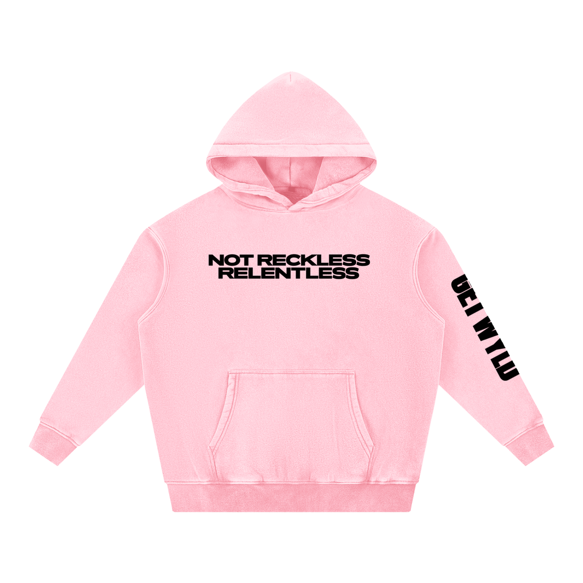 Not Reckless Relentless - Snow Wash Fleece Oversize Hoodie