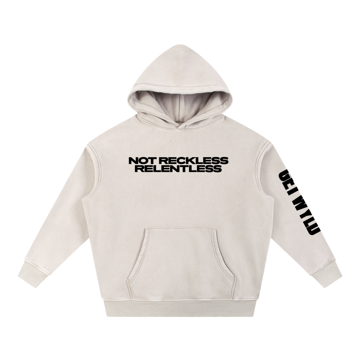 Not Reckless Relentless - Snow Wash Fleece Oversize Hoodie