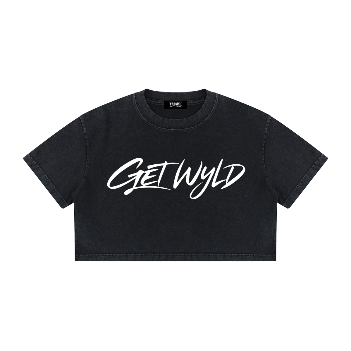Get Wyld - Women's Mineral Wash Cotton Crop T-Shirt