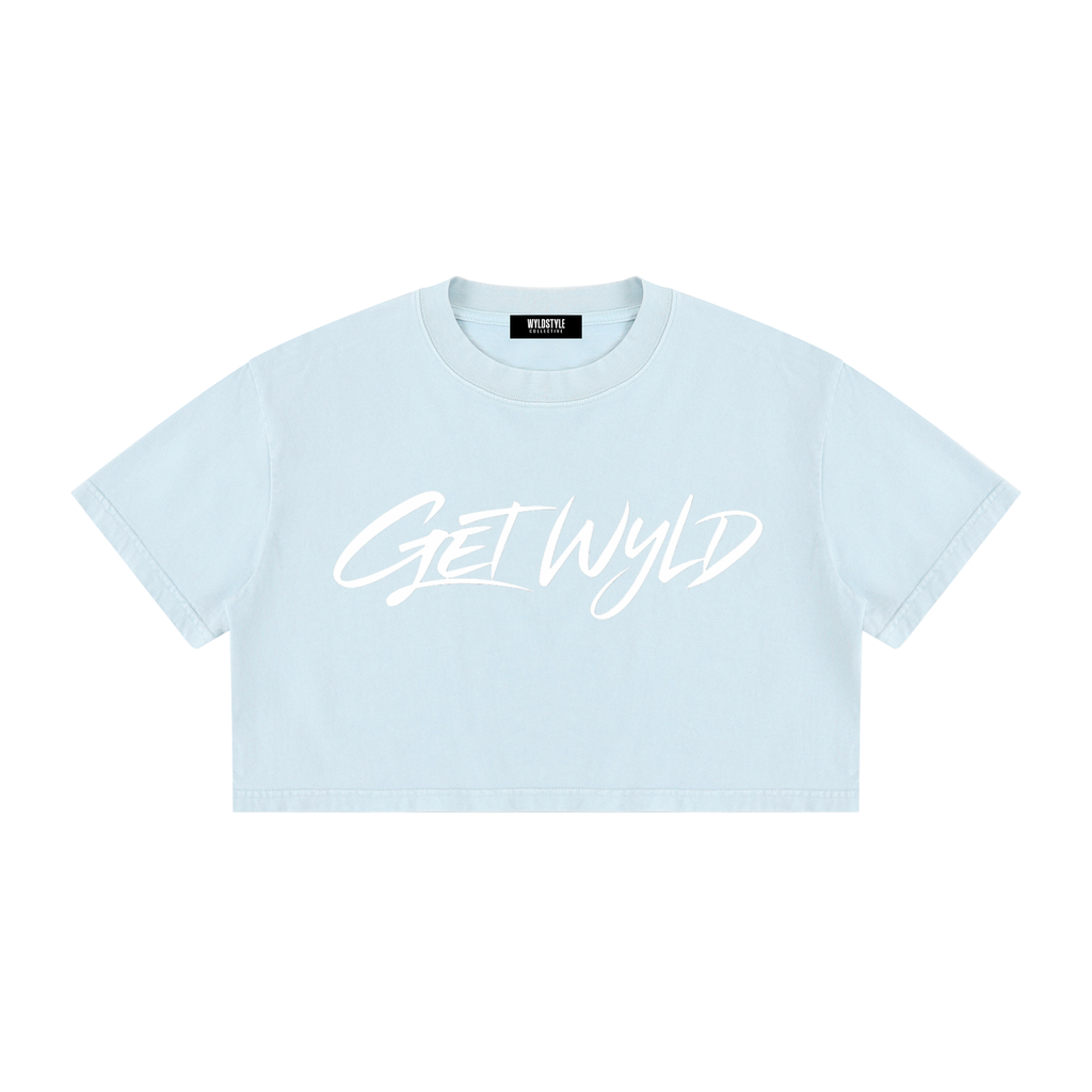 Get Wyld - Women's Mineral Wash Cotton Crop T-Shirt